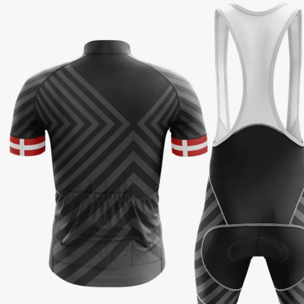 Denmark V13 Black Cycling Bibs White/Red/Black