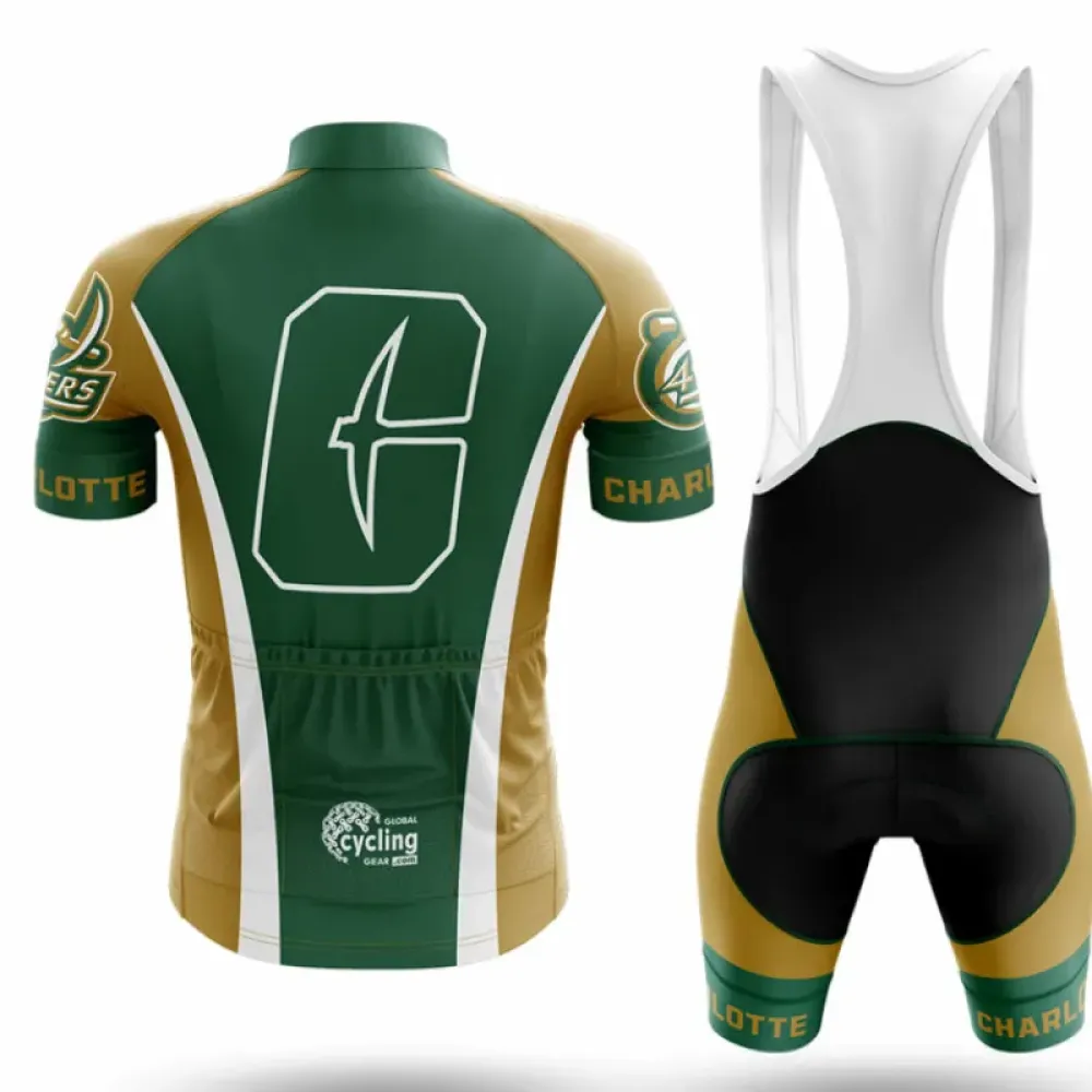 University of North Carolina Charlotte Cycling Bibs Comfortable Green/Black/Yellow