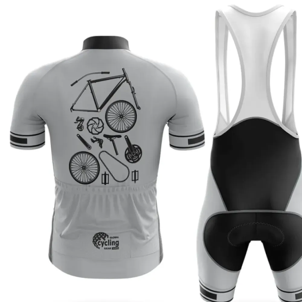 Cycling Bibs Breathable White/Black/Grey