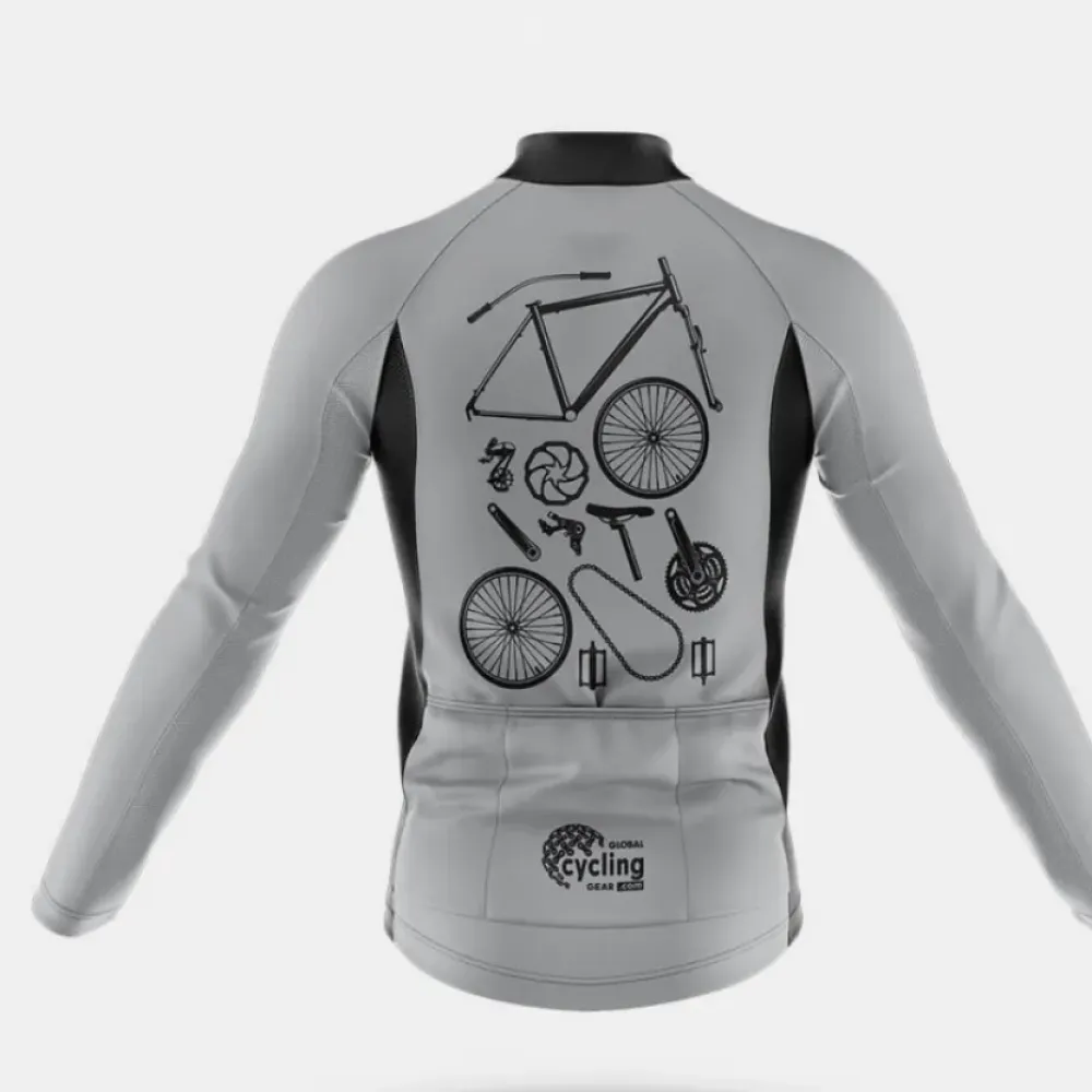 Cycling Bibs Breathable White/Black/Grey