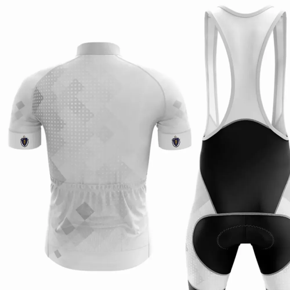 Massachusetts Cycling Jersey Ver.2 Geometric Pattern White/Grey/Black