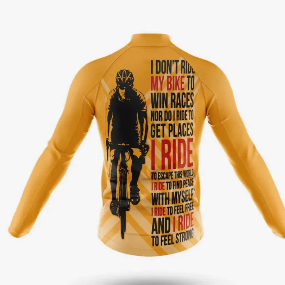 Ride My Bike V4 Long Sleeve Cycling Jersey Yellow/Orange/Gold
