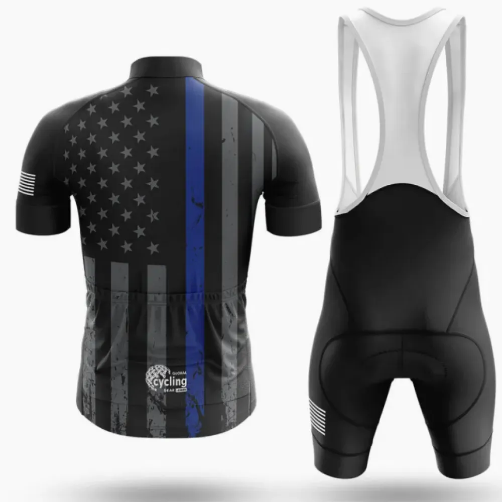 Thin Blue Line V4 Cycling Jersey Black/Blue/White
