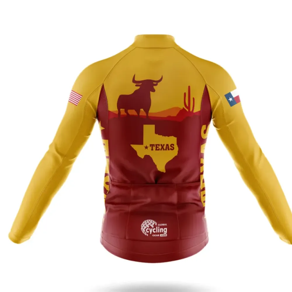 Texas Cycling Jersey Desert Gold/Burgundy/Red