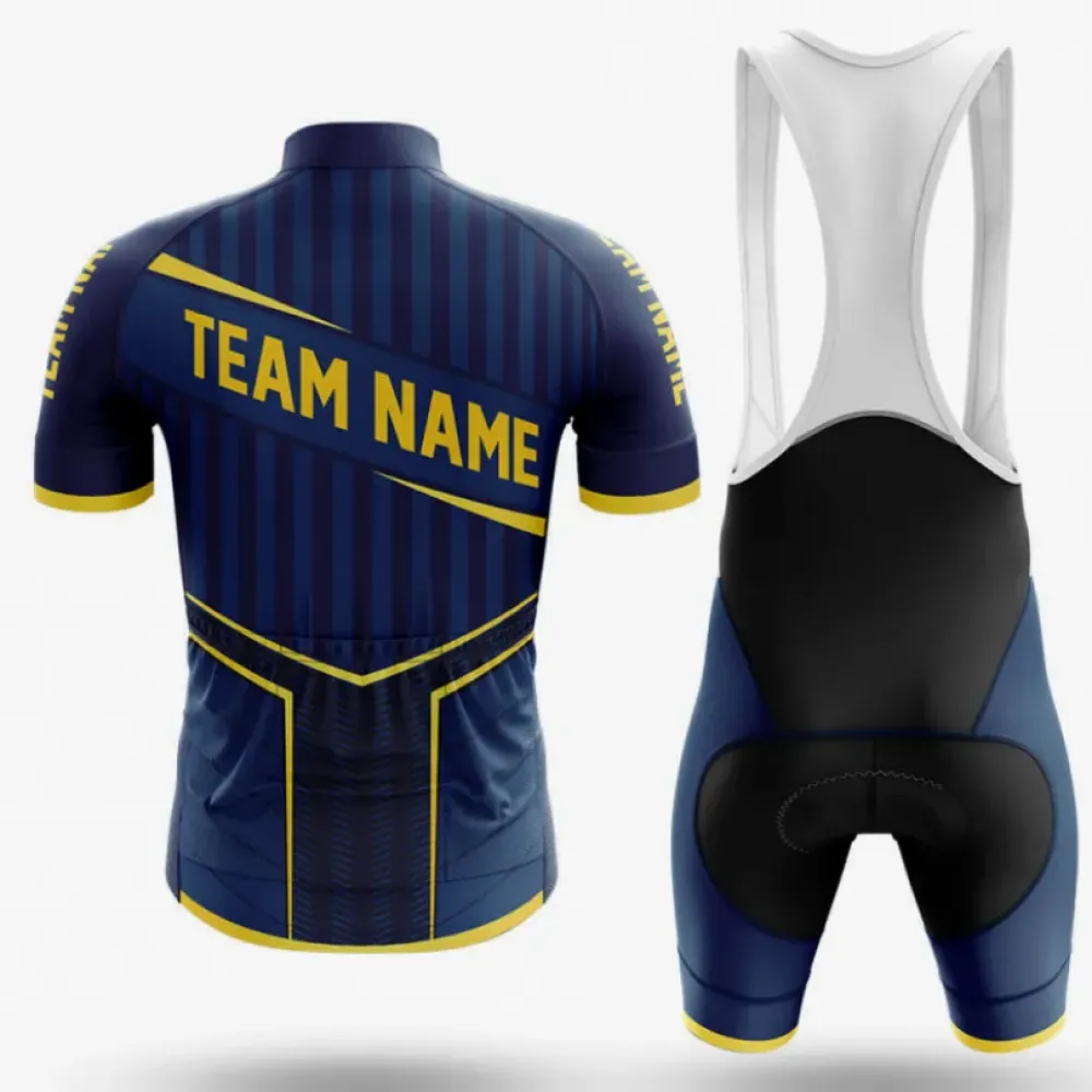 Cycling Bibs S5 Custom Team Name Navy/Yellow/White