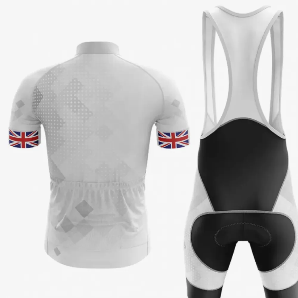 United Kingdom Cycling Kit British Flag White/Black/Grey