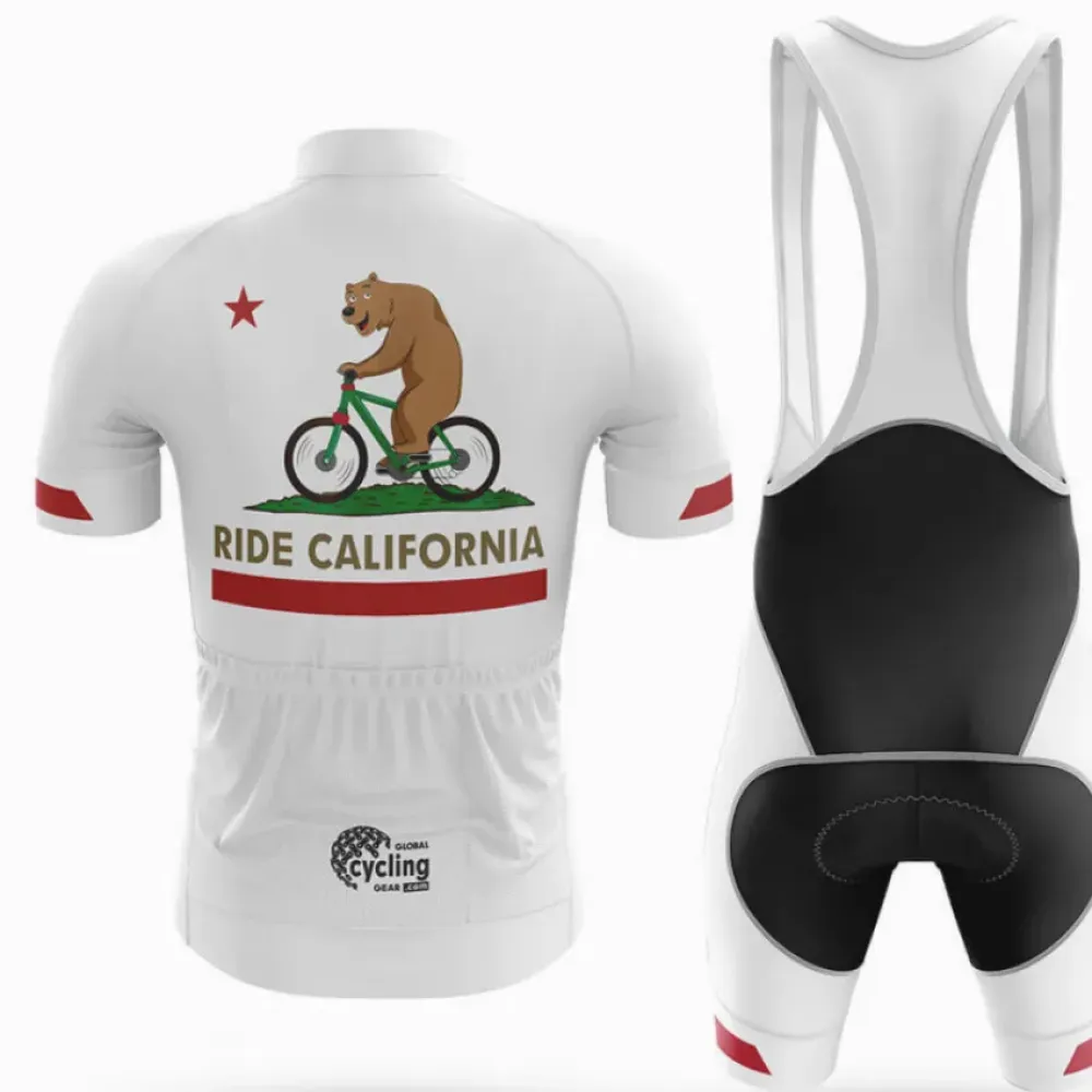 Cycling Bibs Comfortable White/Black/Red