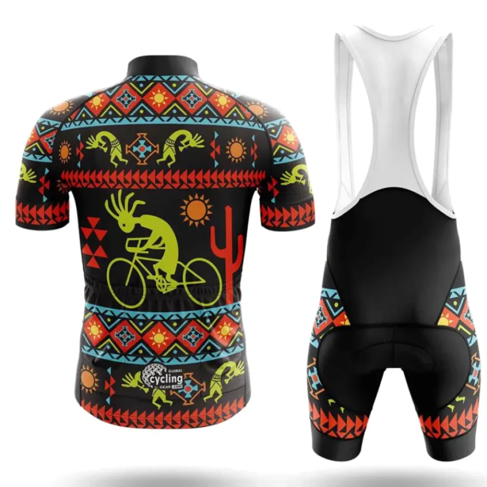 Cycling Bibs Kokopelli Geometric Black/Yellow/Orange