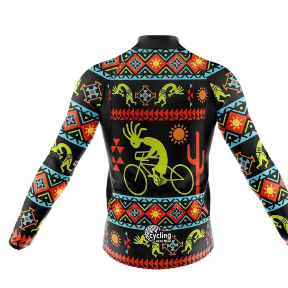 Cycling Bibs Kokopelli Geometric Black/Yellow/Orange