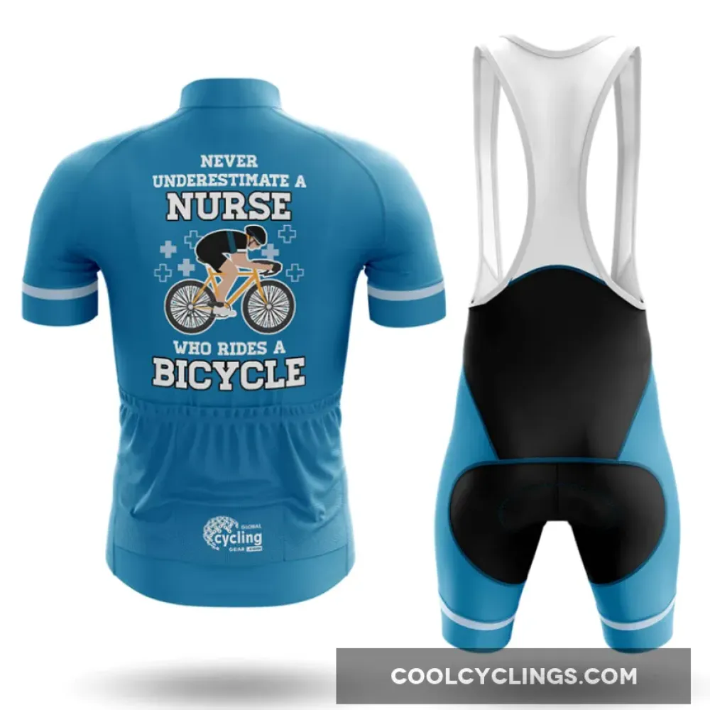 Cycling Nurse Bibs Breathable Blue/Black/White