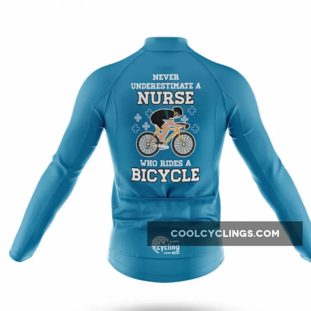 Cycling Nurse Bibs Breathable Blue/Black/White