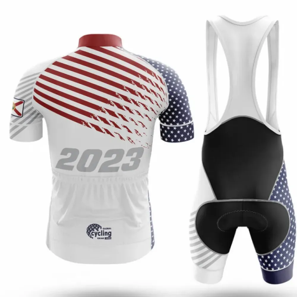 Florida 2023 V4 Cycling Jersey American Flag White/Red/Blue