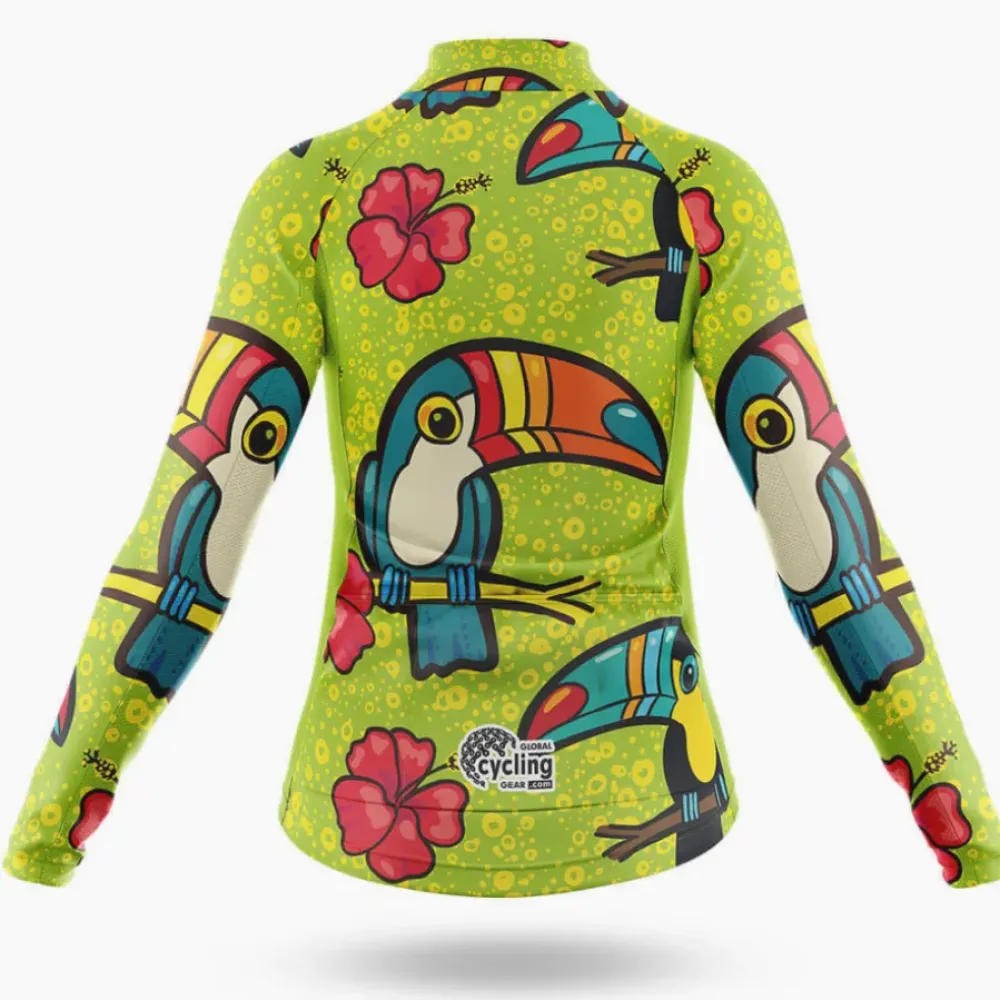 Tucan Hibiscus Women's Cycling Shorts Yellow/Red/Green