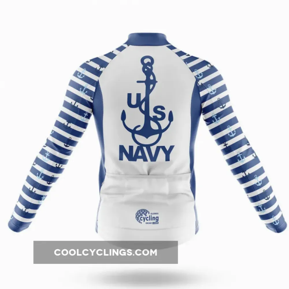 US Navy Long Sleeve Cycling Jersey Blue/White/Navy