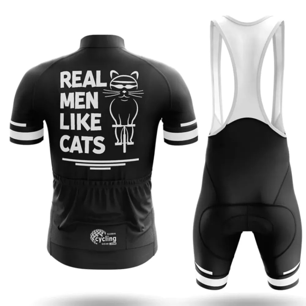Real Men Like Cats Cycling Jersey Black/White/Grey