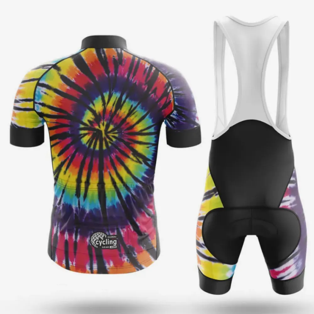 Hippie Tye Dye Long Sleeve Cycling Jersey Ver.3 Vibrant Yellow/Purple/Blue