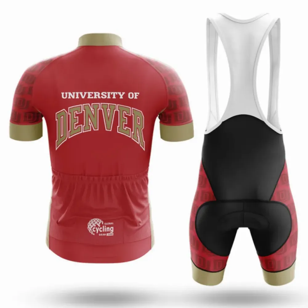 University of Denver Long Sleeve Cycling Jersey Maroon/Gold/Red