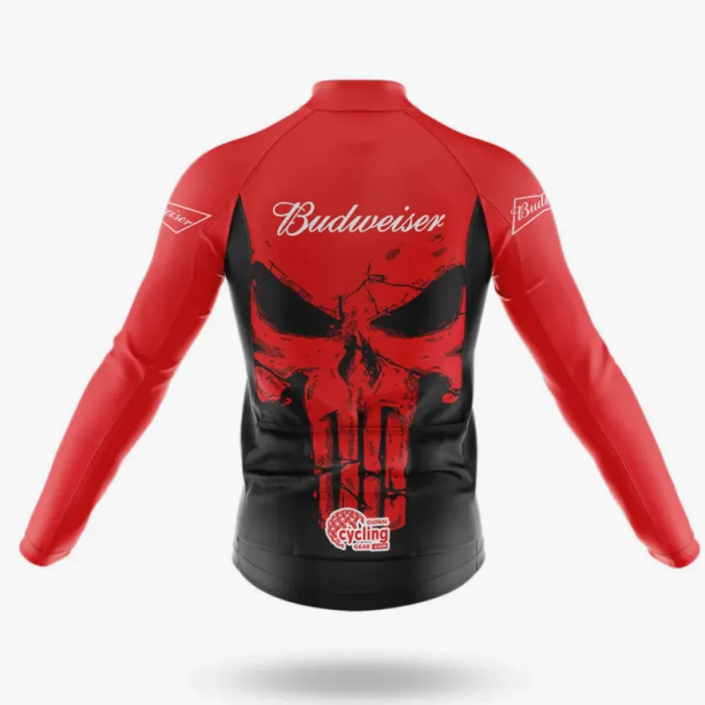 Budweiser Punisher Premium Cycling Jersey Red/Black/Grey