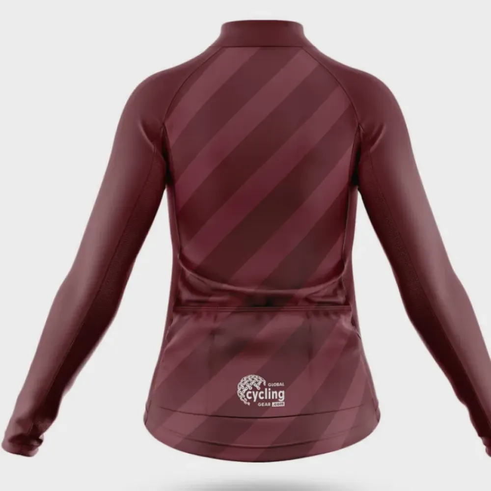 Anatomical Heart Women's Long Sleeve Cycling Jersey Maroon/Black/Burgundy