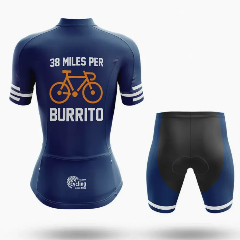 Burrito Jersey 38 Miles Navy/Women/Cycling