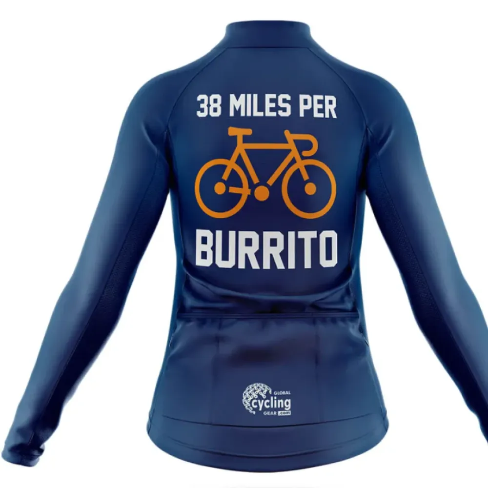 Burrito Jersey 38 Miles Navy/Women/Cycling