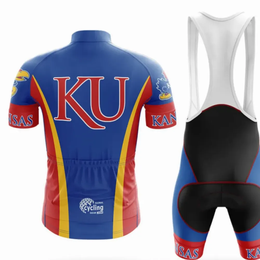 Kansas Jayhawks Cycling Jersey Blue/Red/Yellow