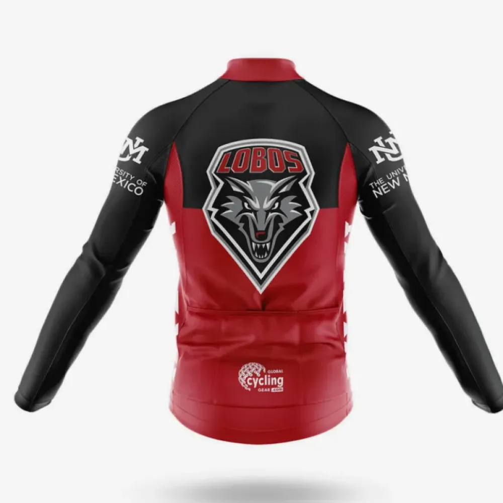 University of New Mexico Long Sleeve Cycling Jersey Black/Red/White