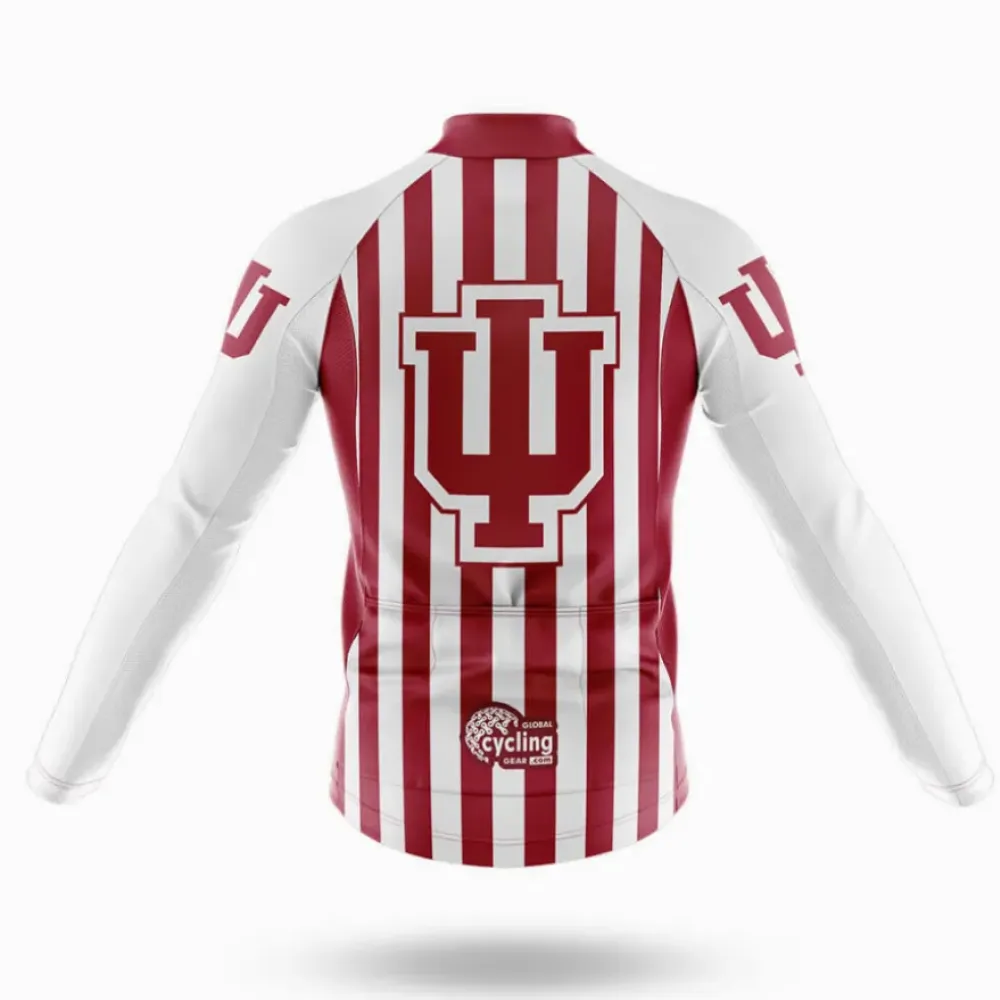 Indiana Stripe Cycling Jersey Long Sleeve White/Red/Striped