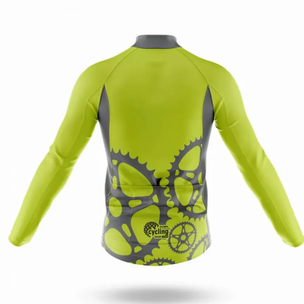 Texas S24 Long Sleeve Cycling Jersey Lime Green/Black/Grey