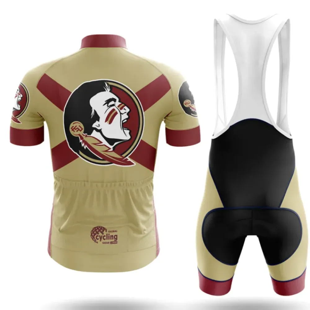 Florida State University FL Cycling Jersey Gold/Burgundy/Beige