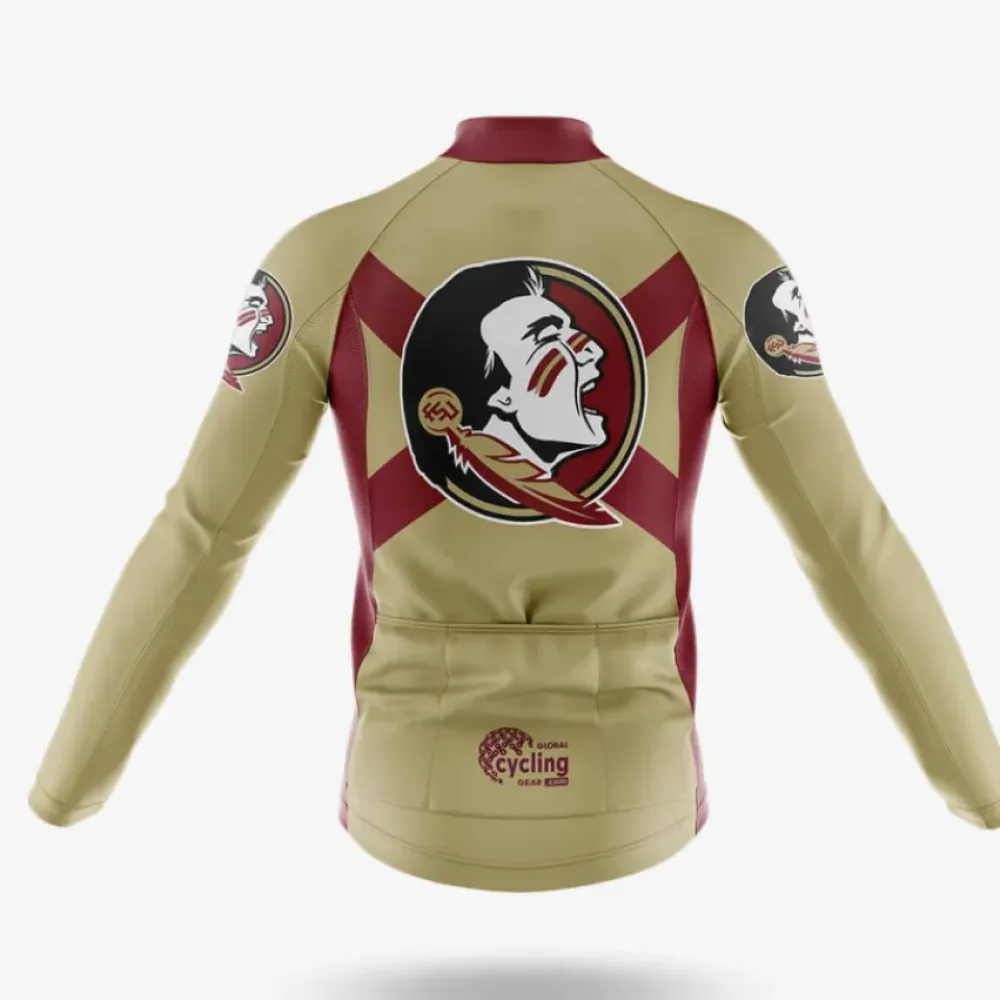 Florida State University FL Cycling Jersey Gold/Burgundy/Beige