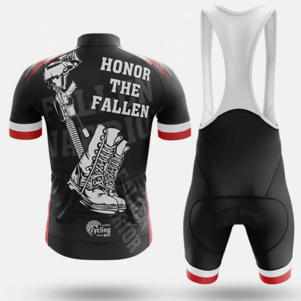 USA Warrior Cycling Jersey American Flag Black/Red/White