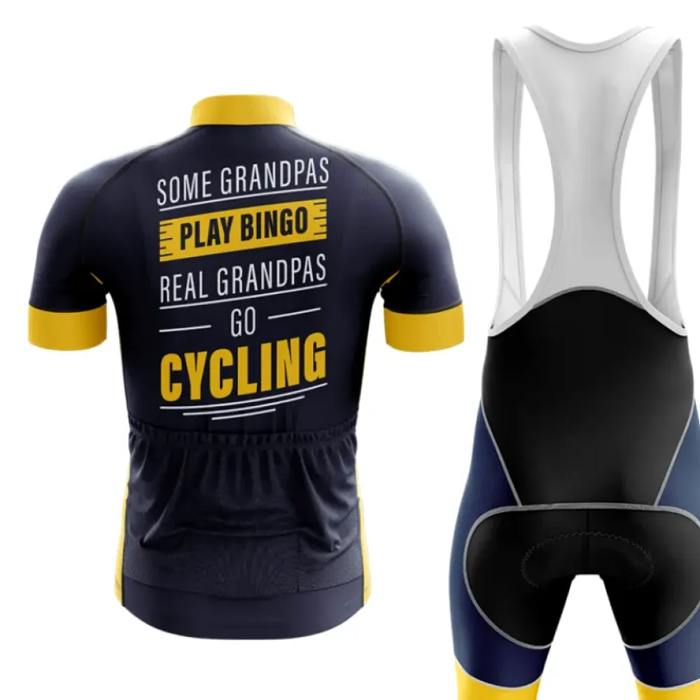 Real Grandpa Cycling Kit Full Set Navy/Yellow/White
