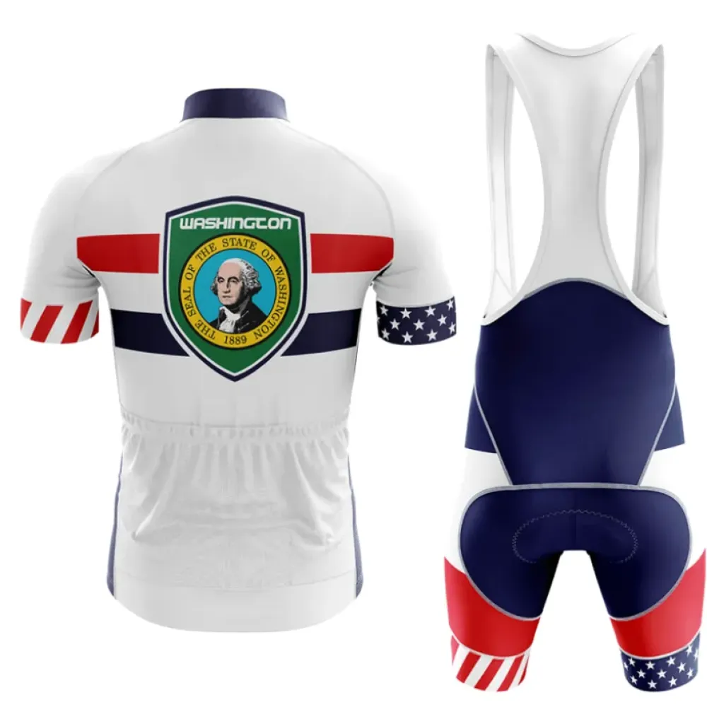 Washington V5 Cycling Jersey American Flag White/Red/Navy