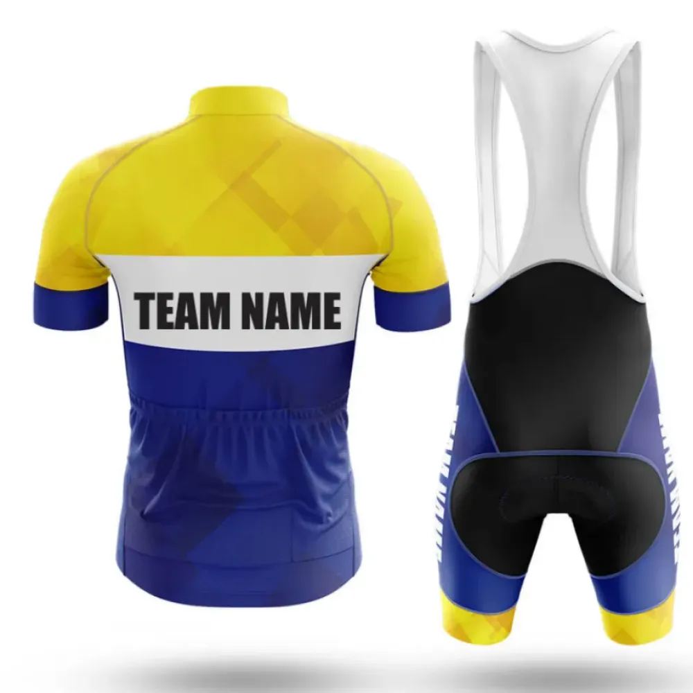 Cycling Gear V9 Custom Team Name Blue/Yellow/White