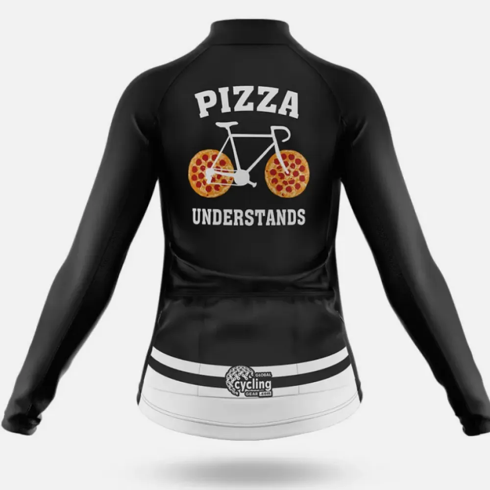 Pizza Understands Women's Cycling Jersey Black/White/Grey