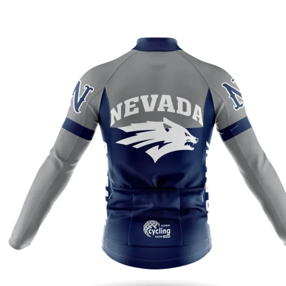 University of Nevada Long Sleeve Cycling Jersey Ver.2 Wolf Navy/Grey/White