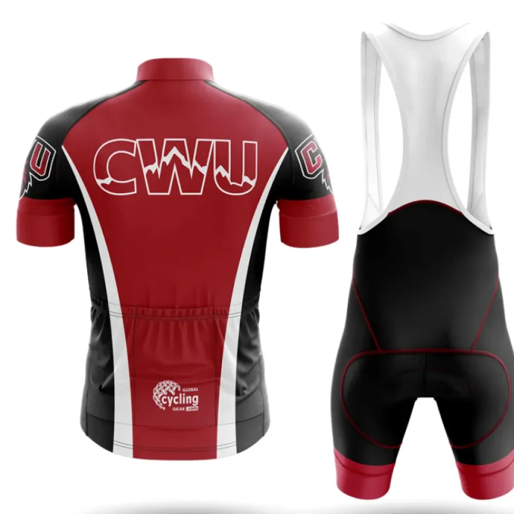 Central Washington University Cycling Kit Full Set Breathable Red/Black/White