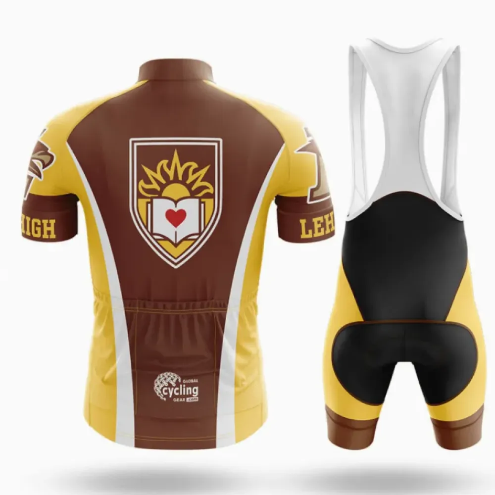 Lehigh University Long Sleeve Cycling Jersey Brown/Yellow/White