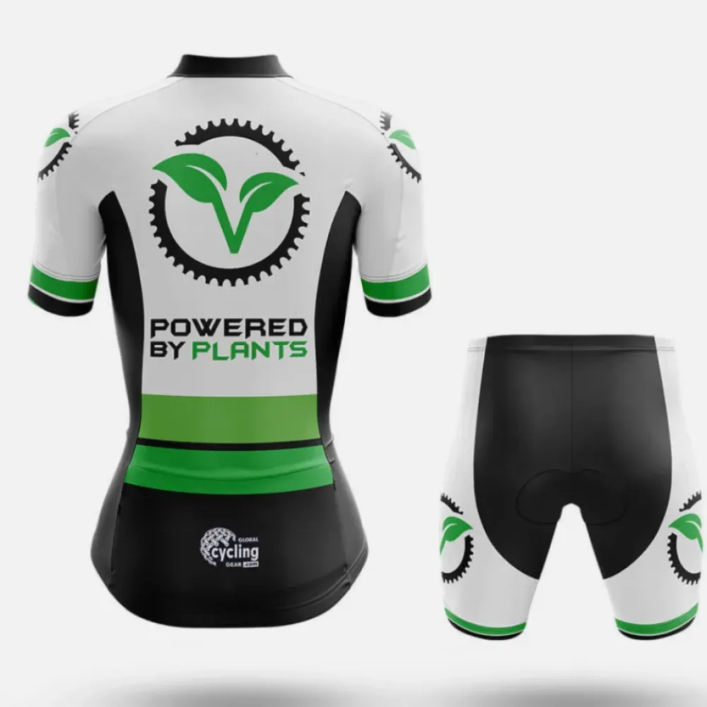 Team Vegan Women's Cycling Kit Black/White/Green