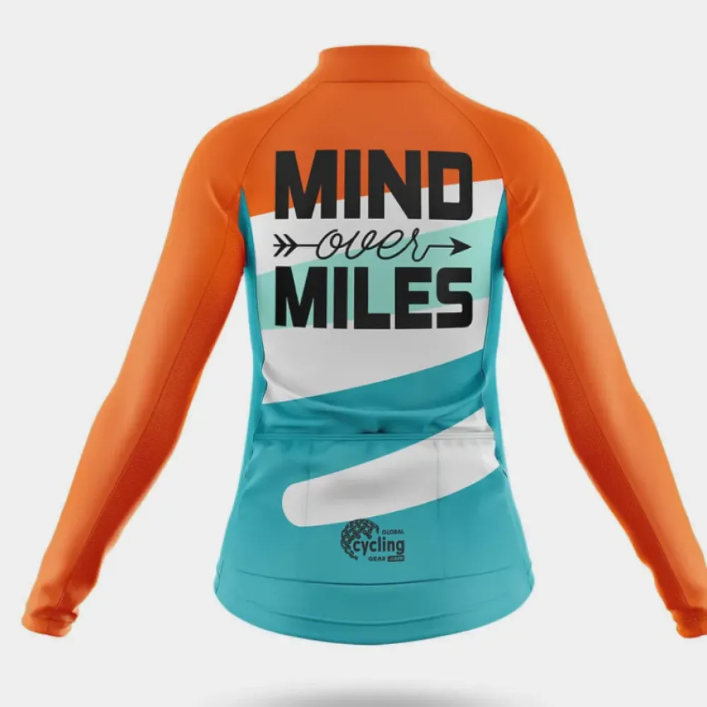 Mind Over Miles Women Cycling Kit Orange/Teal/White