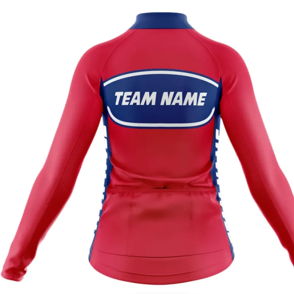 Custom Team Name M30 Women's Cycling Kit Red/Blue/White
