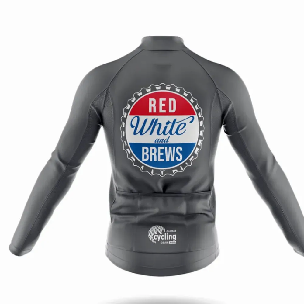 Red White and Brew Cycling Kit Full Set Gray/White/Red