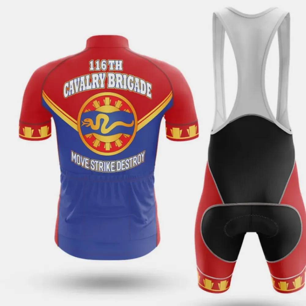 116th Cavalry Brigade Cycling Jersey Military Style Red/Blue/Yellow
