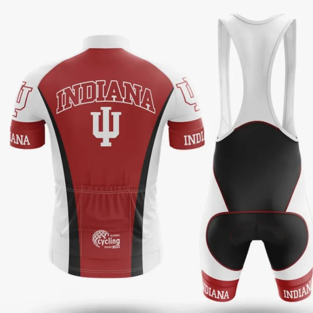 Indiana University Bloomington Cycling Bibs Comfortable White/Red/Black