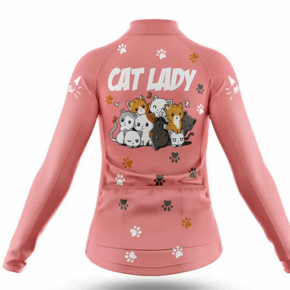 Cat Lady Women's Cycling Kit Pink/Black/Grey