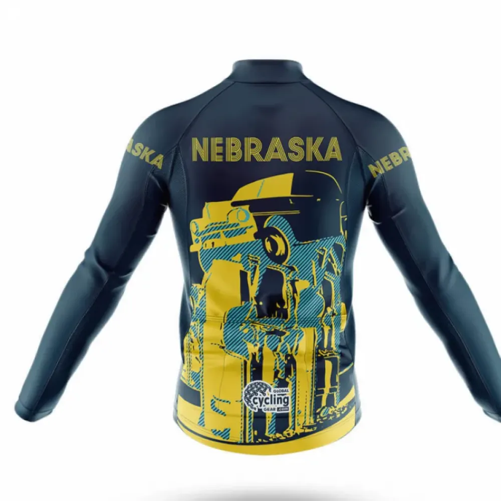 Nebraska Symbol Cycling Jersey Yellow/Black/Grey