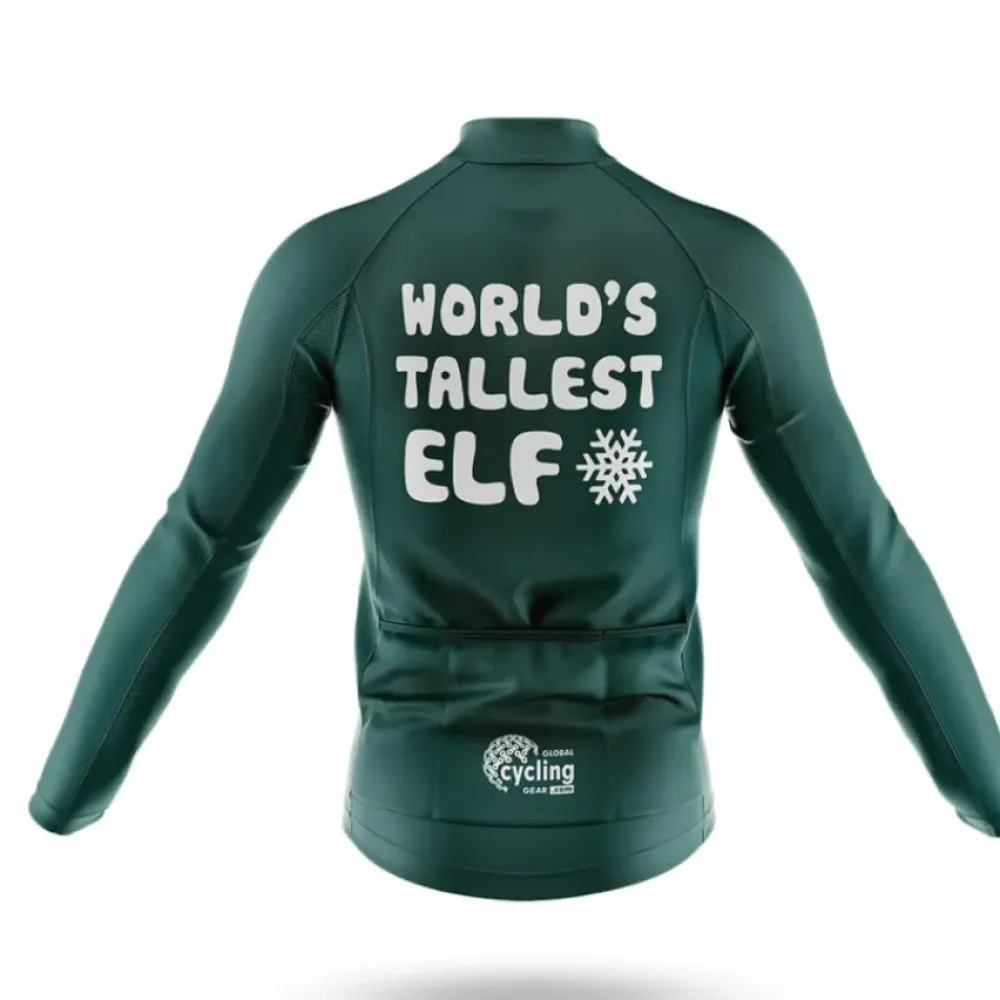 World's Tallest Elf Long Sleeve Cycling Jersey Green/White/Black