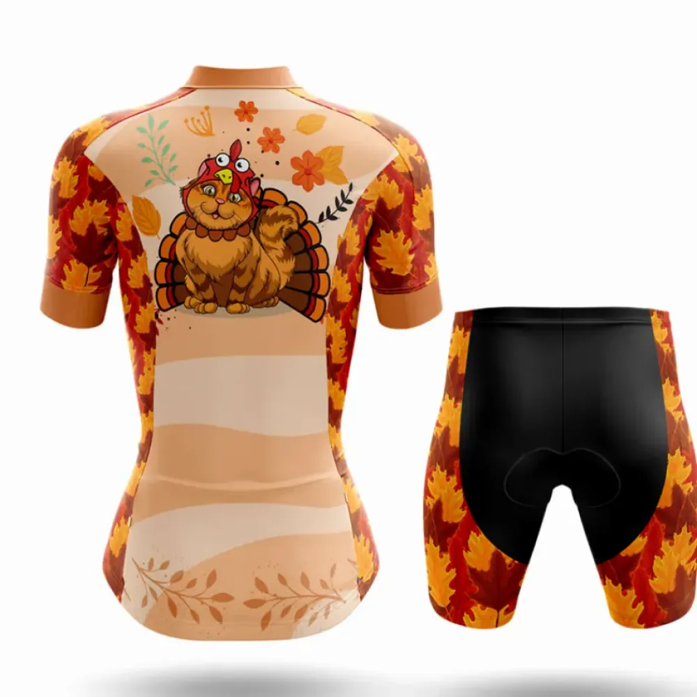 Cat Turkey Cycling Jersey Brown/Orange/Gold