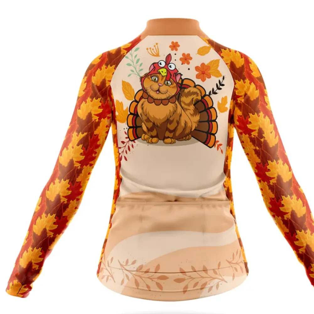 Cat Turkey Cycling Jersey Brown/Orange/Gold